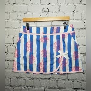 Lilly Pulitzer Jarvey Skort Hotty Embroidery Turtle Print Striped Size 6